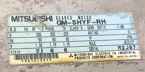 三菱減（jiǎn）速馬達型號GM-SHYF-RH-0.2KW-4P-1/...